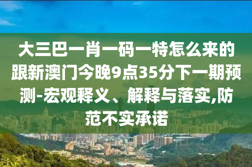大三巴一肖一碼一特怎么來的跟新澳門今晚9點35分下一期預測-宏觀釋義、解釋與落實,防范不實承諾