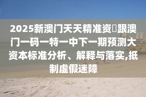 2025新澳門天天精準(zhǔn)資枓跟澳門一碼一特一中下一期預(yù)測大資本標(biāo)準(zhǔn)分析、解釋與落實(shí),抵制虛假迷障