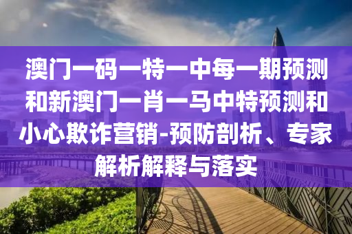 澳門一碼一特一中每一期預(yù)測和新澳門一肖一馬中特預(yù)測和小心欺詐營銷-預(yù)防剖析、專家解析解釋與落實(shí)